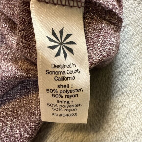 Athleta Wrap-It-Up Dress Women’s Small Pink Heathered Long Sleeve Casual - Picture 6 of 8